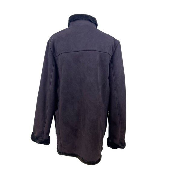 Jpercy Mens Brown Polyester Faux Fur Lined Coat Size L - Picture 3 of 9